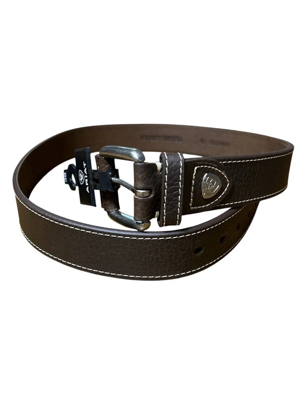 Ariat Genuine Leather Belt Size 38 Men’s Brown Buckle Western A1037202-38 New